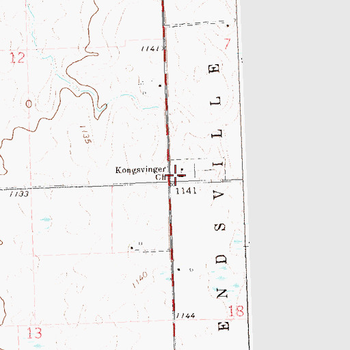 Topographic Map of Kongsvinger Church, MN