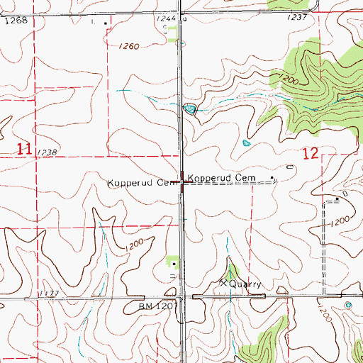 Topographic Map of Kopperud Cemetery, MN