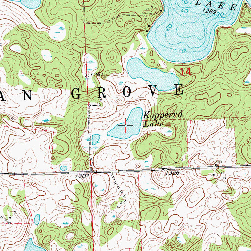 Topographic Map of Kopperud Lake, MN