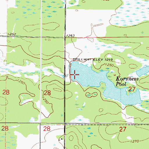 Topographic Map of Korsness Pool, MN