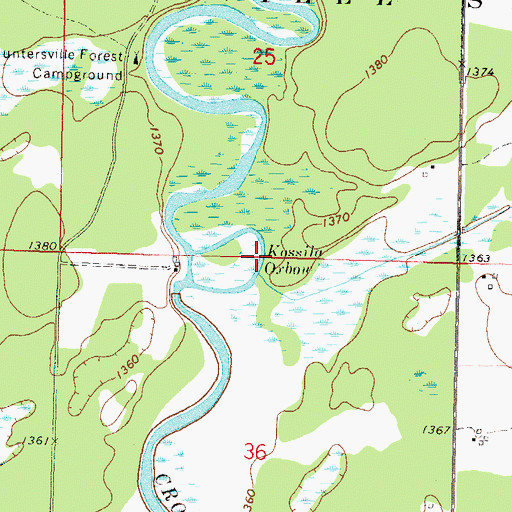 Topographic Map of Kossila Oxbow, MN