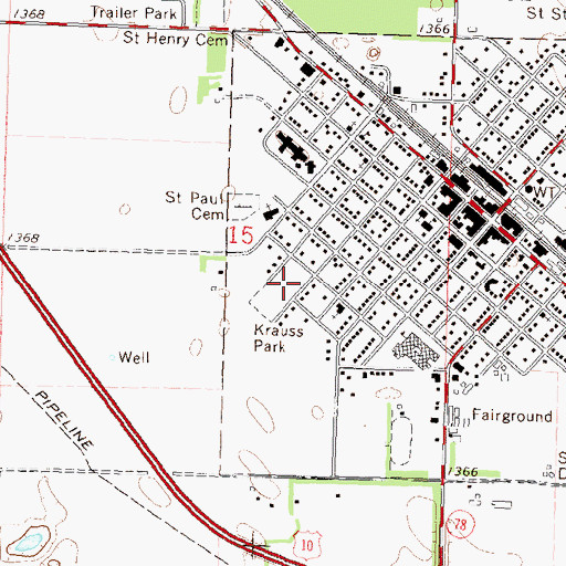 Topographic Map of Krauss Park, MN