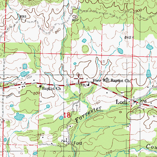 Topographic Map of Lodi School (historical), AR