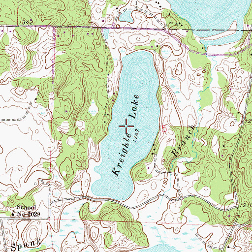Topographic Map of Kreighle Lake, MN