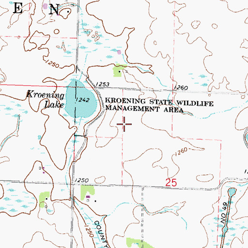 Topographic Map of Kroening State Wildlife Management Area, MN