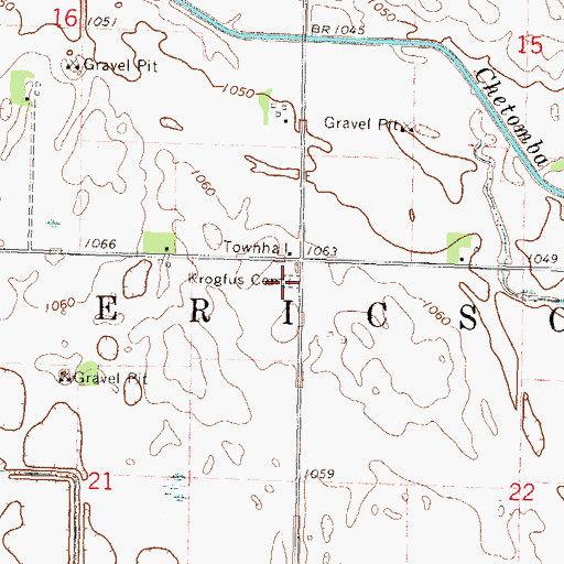 Topographic Map of Krogfus Cemetery, MN
