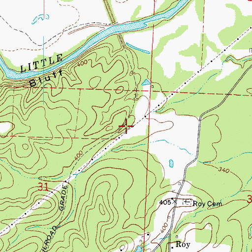 Topographic Map of Maxwell (historical), AR