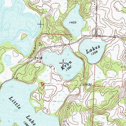 Topographic Map of Kron Lakes, MN