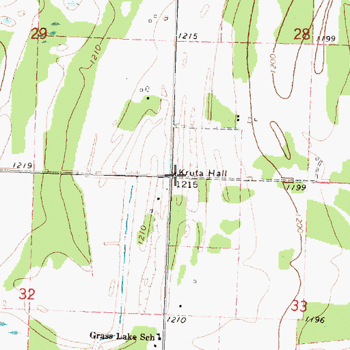 Topographic Map of Kruta Hall, MN