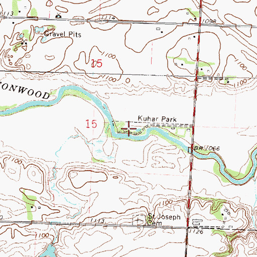 Topographic Map of Kuhar Park, MN