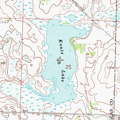 Topographic Map of Kuntz Lake, MN