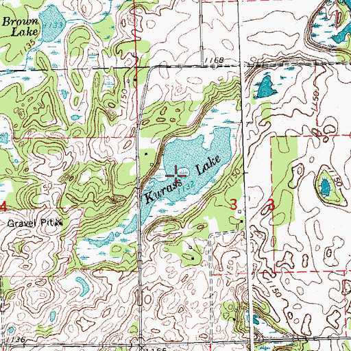 Topographic Map of Kurass Lake, MN