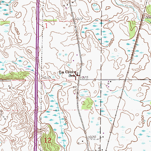 Topographic Map of La Croix School, MN
