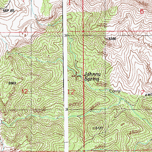 Topographic Map of Johnny Spring, AZ