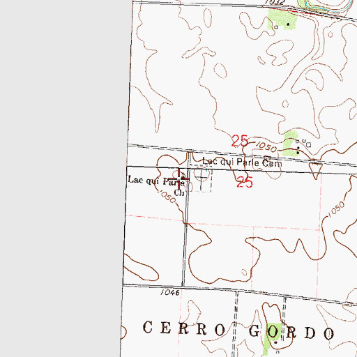 Topographic Map of Lac qui Parle Church, MN
