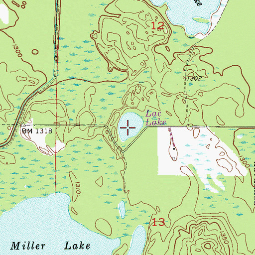 Topographic Map of Lac Lake, MN