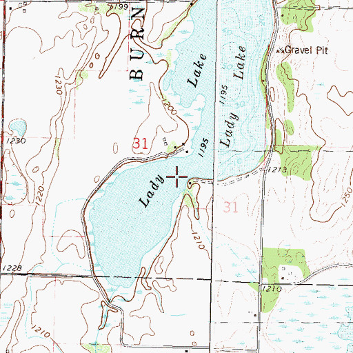 Topographic Map of Lady Lake, MN