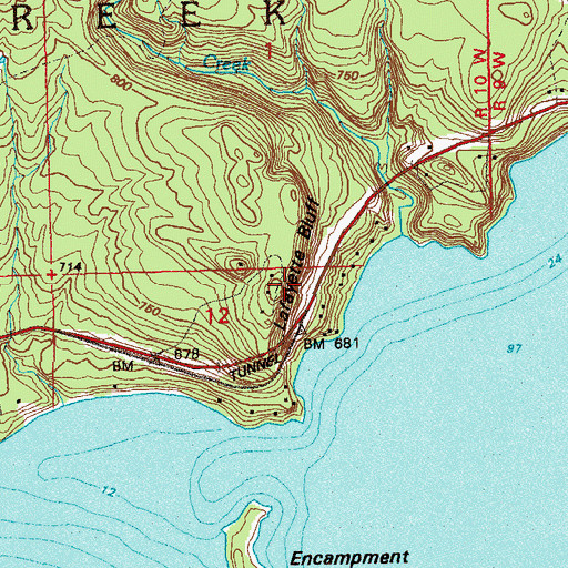 Topographic Map of Lafayette Bluff, MN