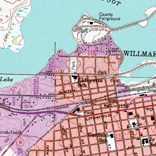 Topographic Map of Lafayette School, MN
