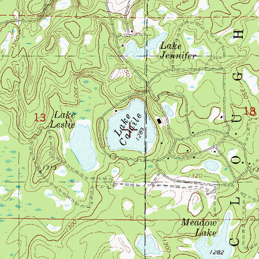 Topographic Map of Lake Camile, MN