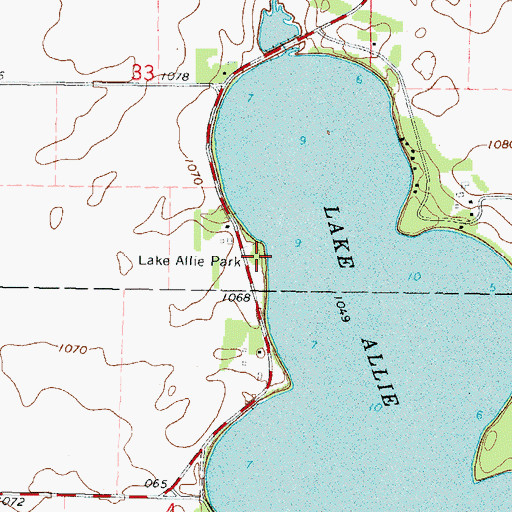 Topographic Map of Lake Allie Park, MN