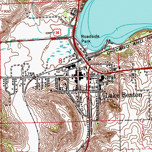 Topographic Map of Lake Benton, MN
