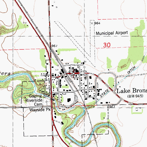 Topographic Map of Lake Bronson, MN