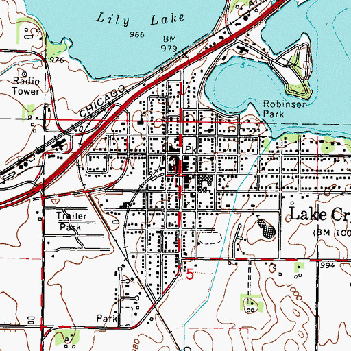 Topographic Map of Lake Crystal, MN