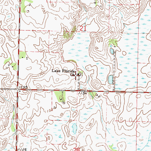 Topographic Map of Lake Florida Church, MN