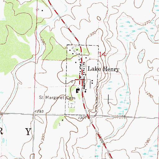 Topographic Map of Lake Henry, MN