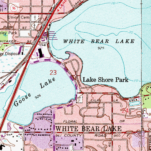 Topographic Map of Lake Shore Park, MN