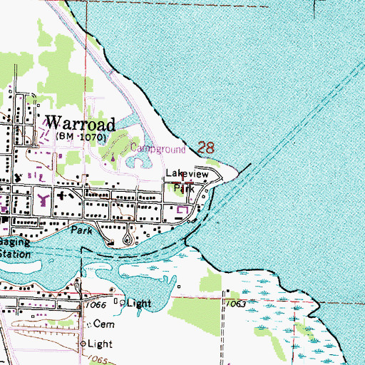 Topographic Map of Lakeview Park, MN