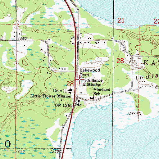 Topographic Map of Lakewood Cemetery, MN