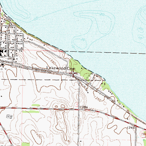 Topographic Map of Lakewood Cemetery, MN