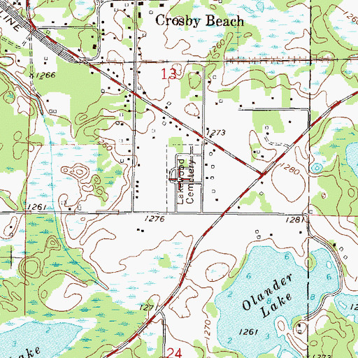 Topographic Map of Lakewood Cemetery, MN