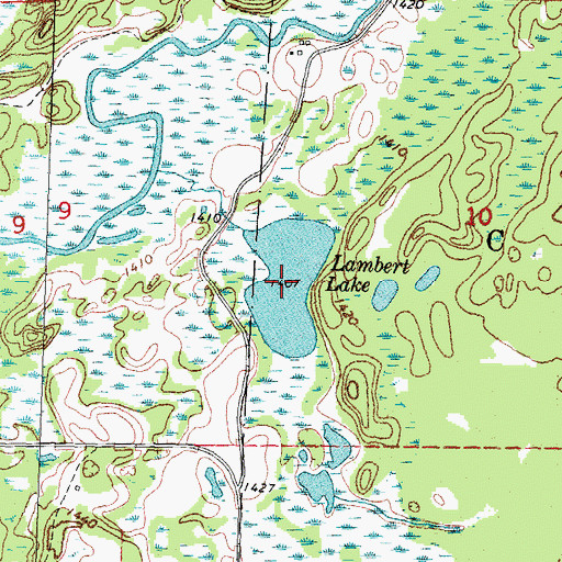 Topographic Map of Lambert Lake, MN