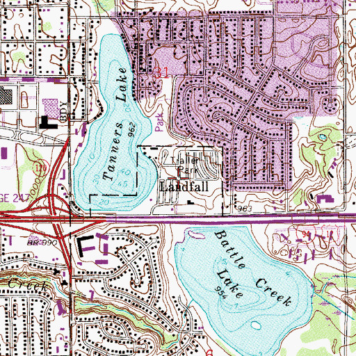 Topographic Map of Landfall, MN