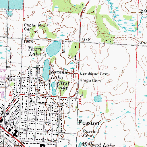 Topographic Map of Landstad Cemetery, MN