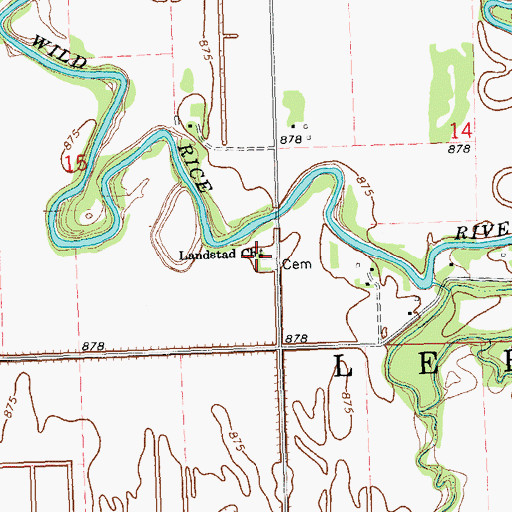 Topographic Map of Landstad Church, MN