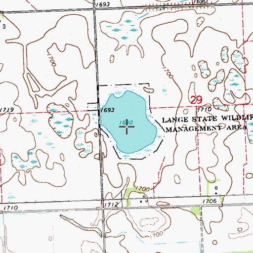 Topographic Map of Lange State Wildlife Management Area, MN