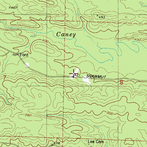 Topographic Map of Shawmut School (historical), AR