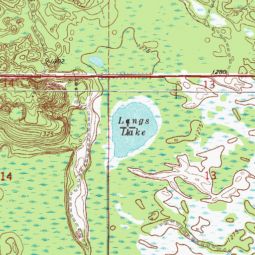 Topographic Map of Langs Lake, MN