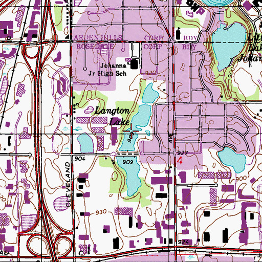 Topographic Map of Langton Lake, MN