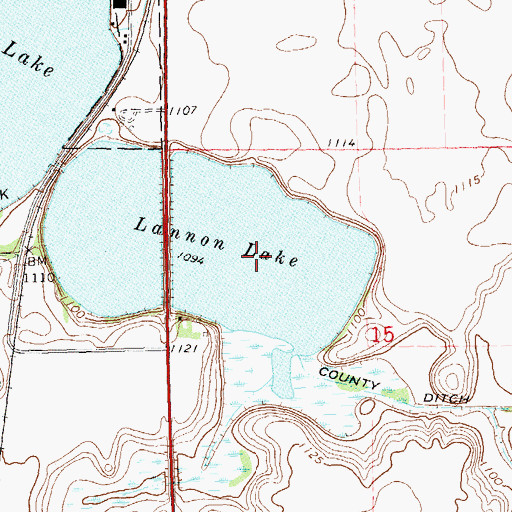 Topographic Map of Lannon Lake, MN