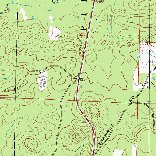Topographic Map of Stanley (historical), AR