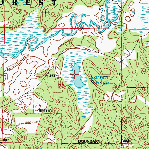 Topographic Map of Larsen Slough, MN