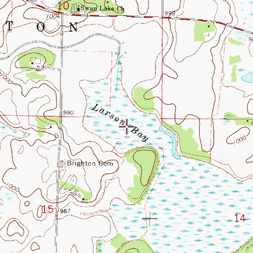 Topographic Map of Larson Bay, MN