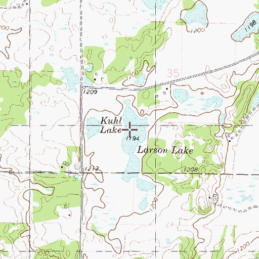Topographic Map of Larson Lake, MN