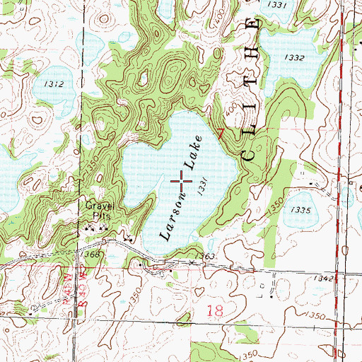 Topographic Map of Larson Lake, MN