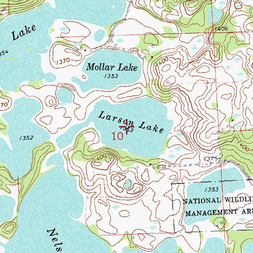 Topographic Map of Larson Lake, MN